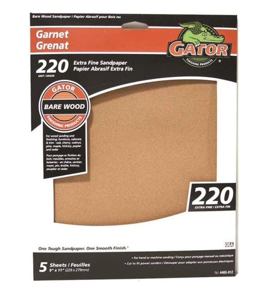Gator 4465-012  Sanding Sheet, 11" x 9", 220 Grit