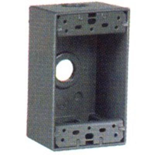 Cooper Wiring 1113-SP Weatherproof Outlet Box, Single Gang, 1/2"