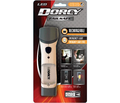 Dorcy 41-1032 LED Failsafe Rechargeble Flashlight, 23 lumens