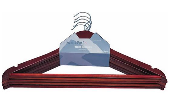 Simple Spaces HEA00040G Clothes Hanger, 5 Piece, Mahogany