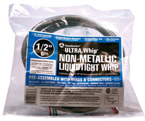 Southwire 55189407 Non-Metallic Liquaflex Cable Whip, 1/2" x 6&#039;