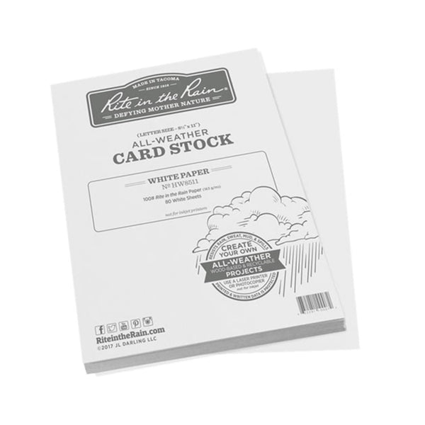 Rite in the Rain HW8511 Card Stock, 11 Inch X 8-1/2 Inch, White