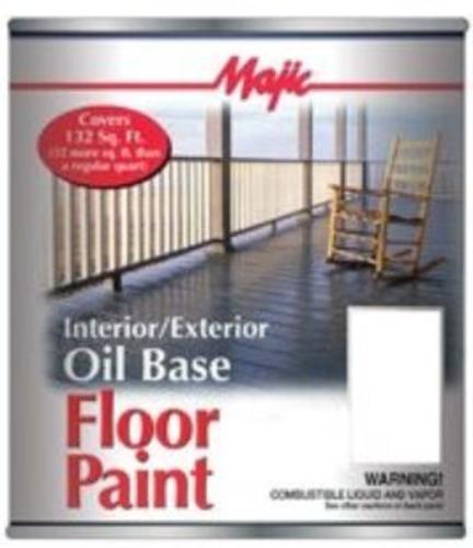 Majic 8-0074-2 Interior Exterior Oil Base Floor Paint, 1 Quart, White
