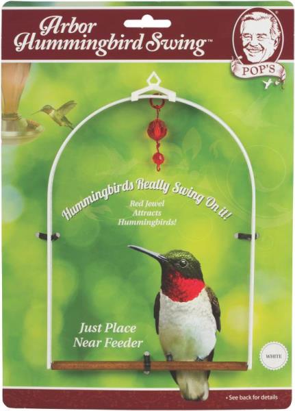Pop&#039;s ARBSWING-WHT Arbor Hummingbird Swing, White, 6" x 8" x 0.75"