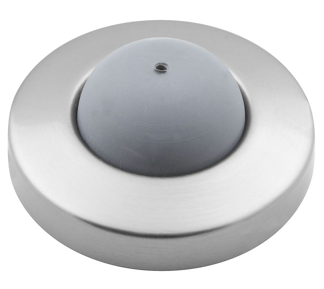 Stanley 829267 Convex Wall Doorstop, 2-1/2" Dia, Rubber, Satin Chrome