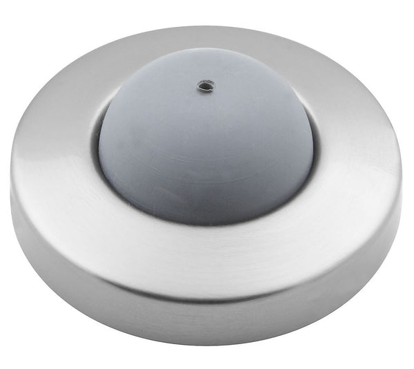 Stanley 829267 Convex Wall Doorstop, 2-1/2" Dia, Rubber, Satin Chrome