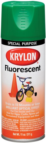 Krylon K03106888 Fluorescent Spray Paint, Green, 11 Oz
