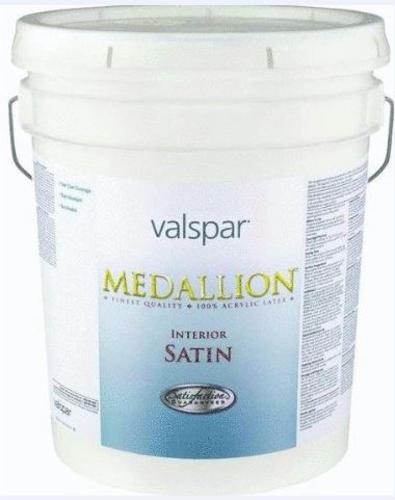 Valspar 027.0003400.008 Medallion Interior Latex Paint, 5 Gallon, White