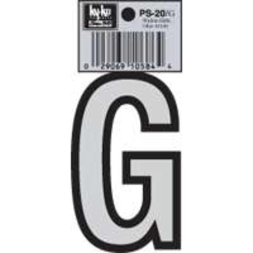 Hy-Ko PS-20/G Vinyl lettering Reflective House Letter G, Size 3-1/4"