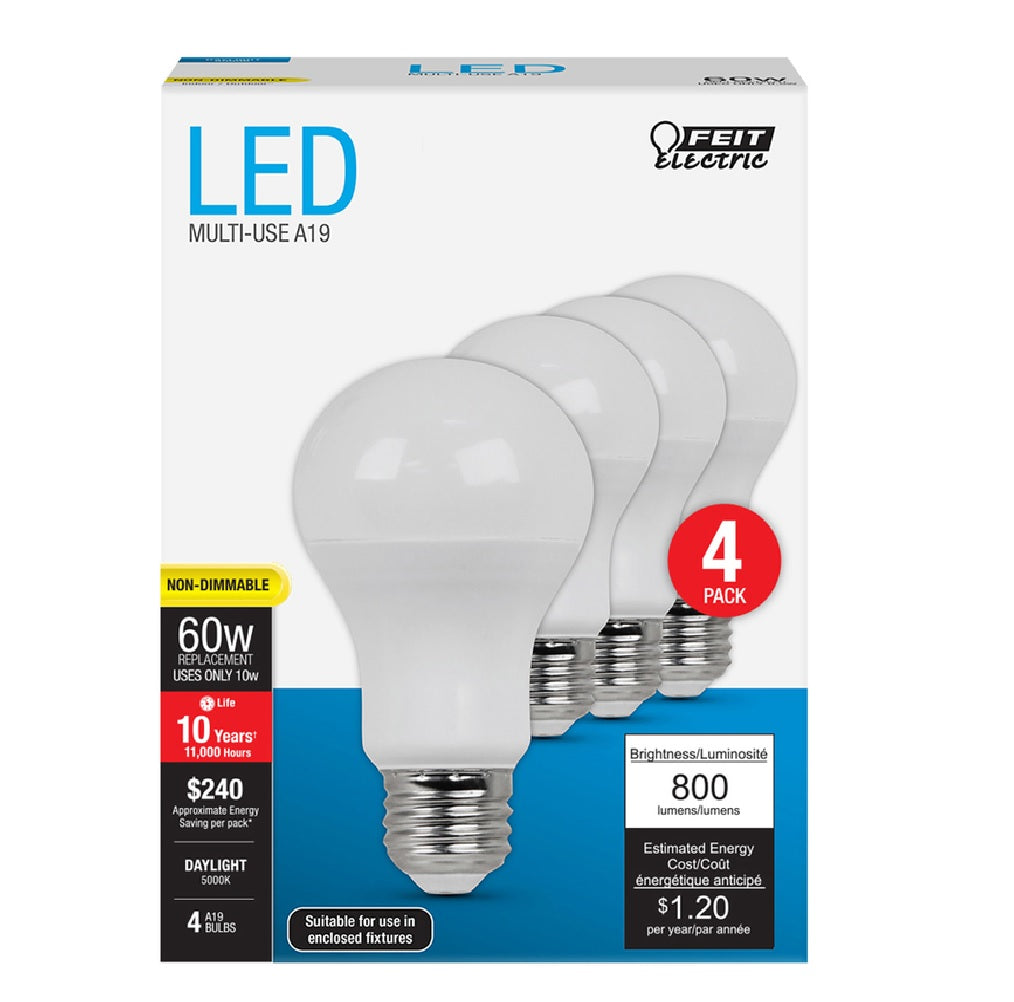 Feit Electric A800/850/10KLED/4 LED Bulb, A19 Lamp