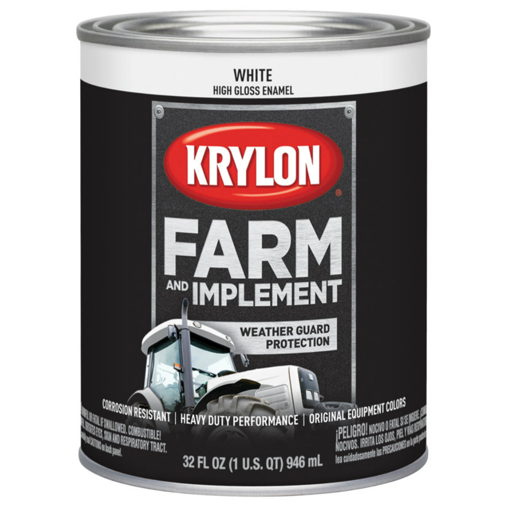 Krylon K02021000 Farm & Implement Paint, Gloss White, 32 Oz