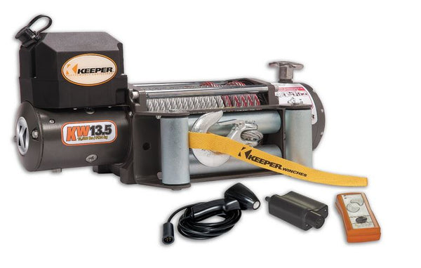 Keeper KW13122 Electric Winch With Remote, 92&#039;x3/8"