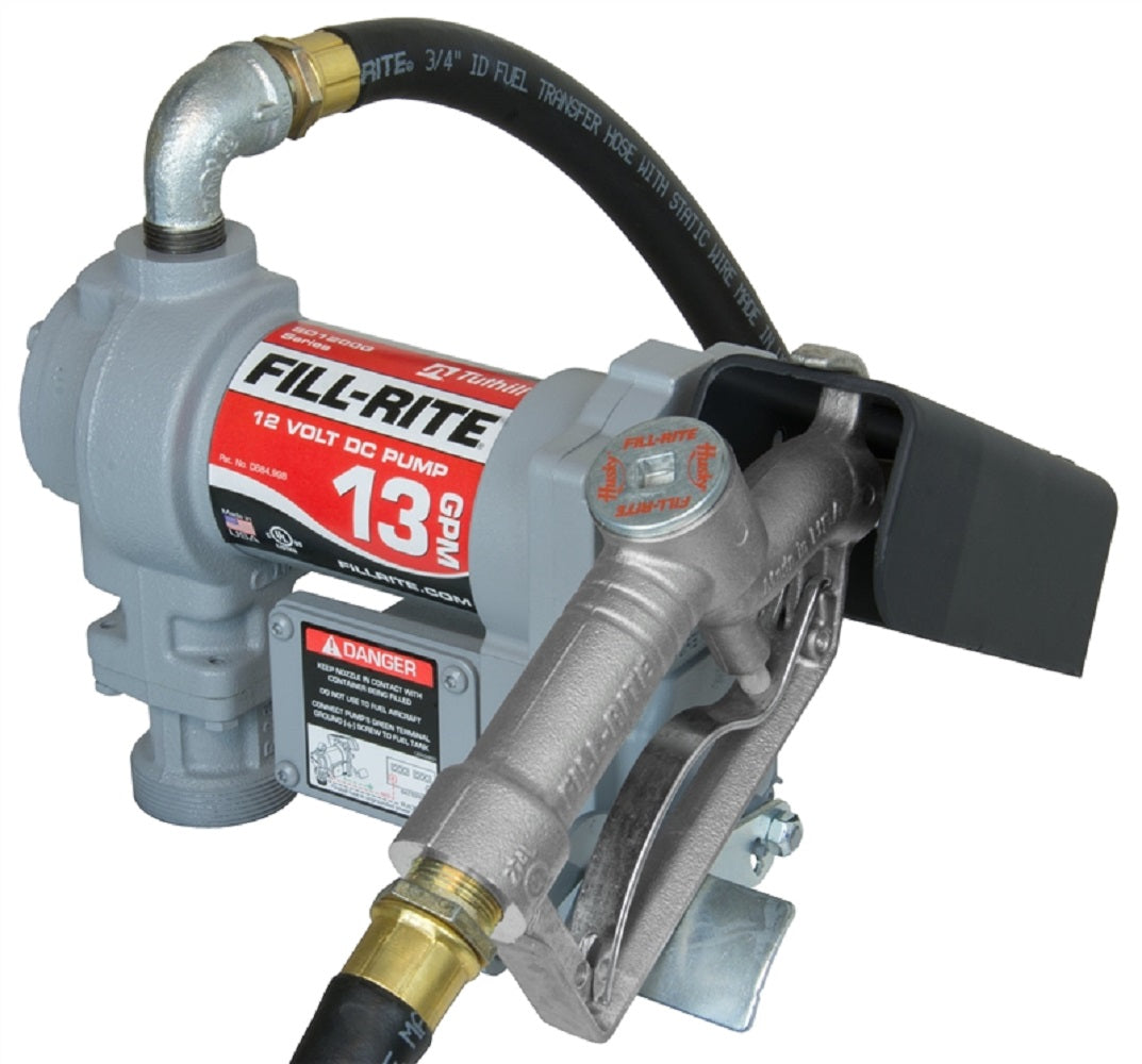 Fill-Rite SD1202H DC Pump with Hose and Manual Nozzle, 12 Volt, 13 GPM