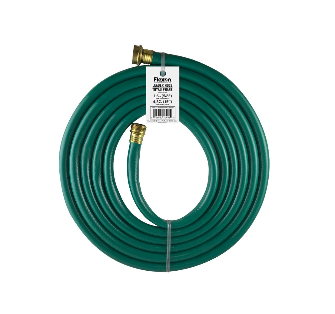 Flexon REM15ACE Light Duty Leader Hose, Green, 5/8 inch X 15 Ft