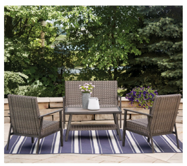 Four Seasons Courtyard S4-B2T00500 Nantucket Steel Padded Woven Seating Set