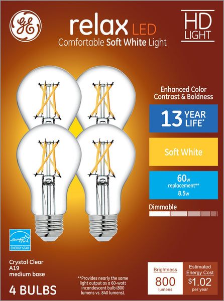 GE 93129016 A19 LED Light Bulb, 8.5 Watts