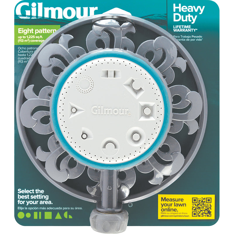 Gilmour 859563-4001 Ring Base Multi-Pattern Sprinkler, Grey