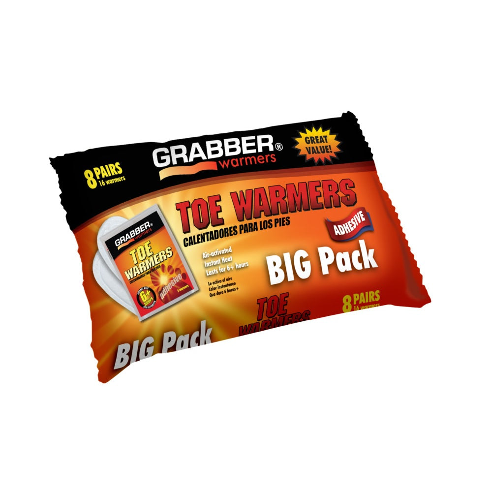 Grabber TWES8 Adhesive Toe Warmers Big Pack, 6+ Hours, 8-Pairs
