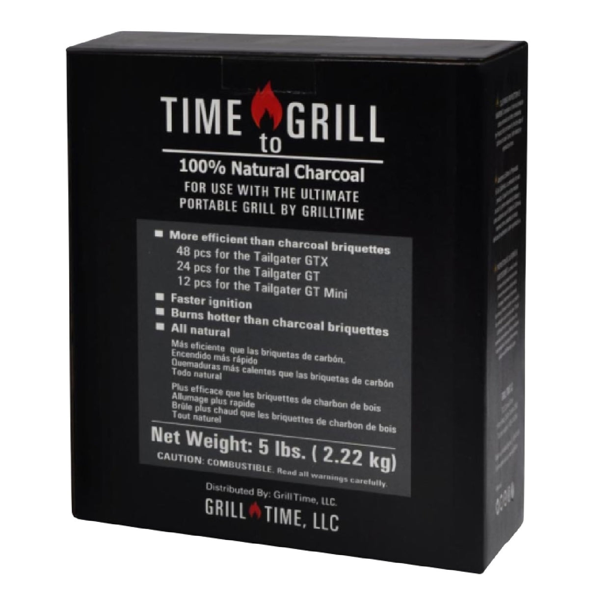 Grill Time UPG-CB-5 LotusGrill Beech Charcoal, Black, 5 Lbs