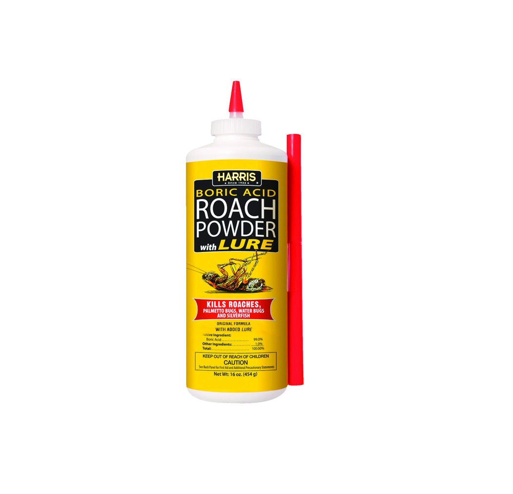 Harris HRP-16 Boric Acid Roach Powder With Lure, 16 Oz