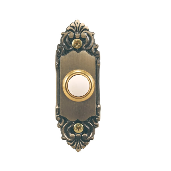 Heath Zenith SL-709-90 Doorbell Pushbutton, Metal