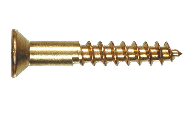 Hillman 385618 Phillips Brass Wood Screw #4 x 1/2", 100 Pack