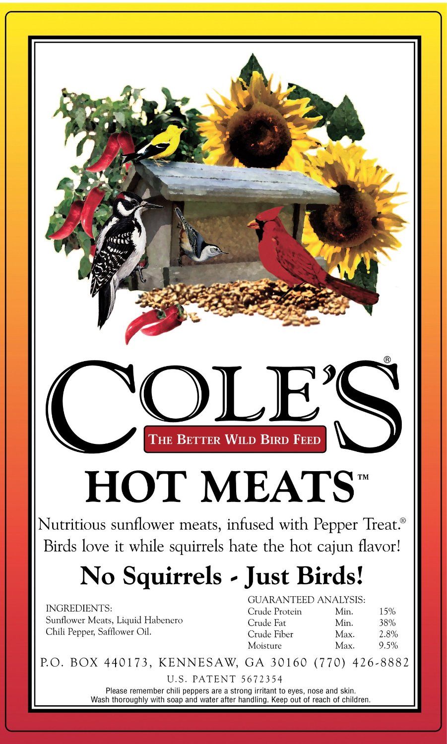 Cole's HM20 Hot Meats Sunflower Meats Wild Bird Food, 20 lb