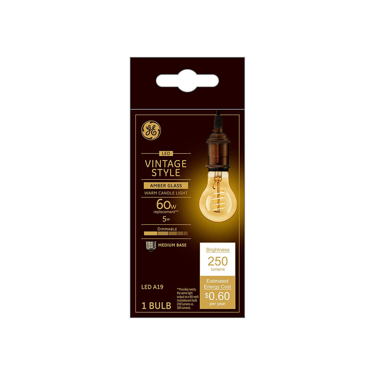 GE 36505 Vintage Style General Purpose LED Bulb, 5 Watts