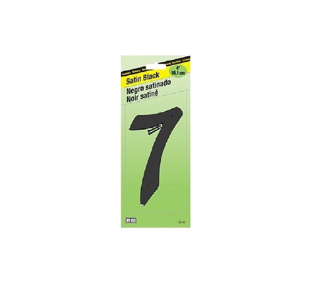 Hy-Ko BK-40/7 House Number, Black, Character 7