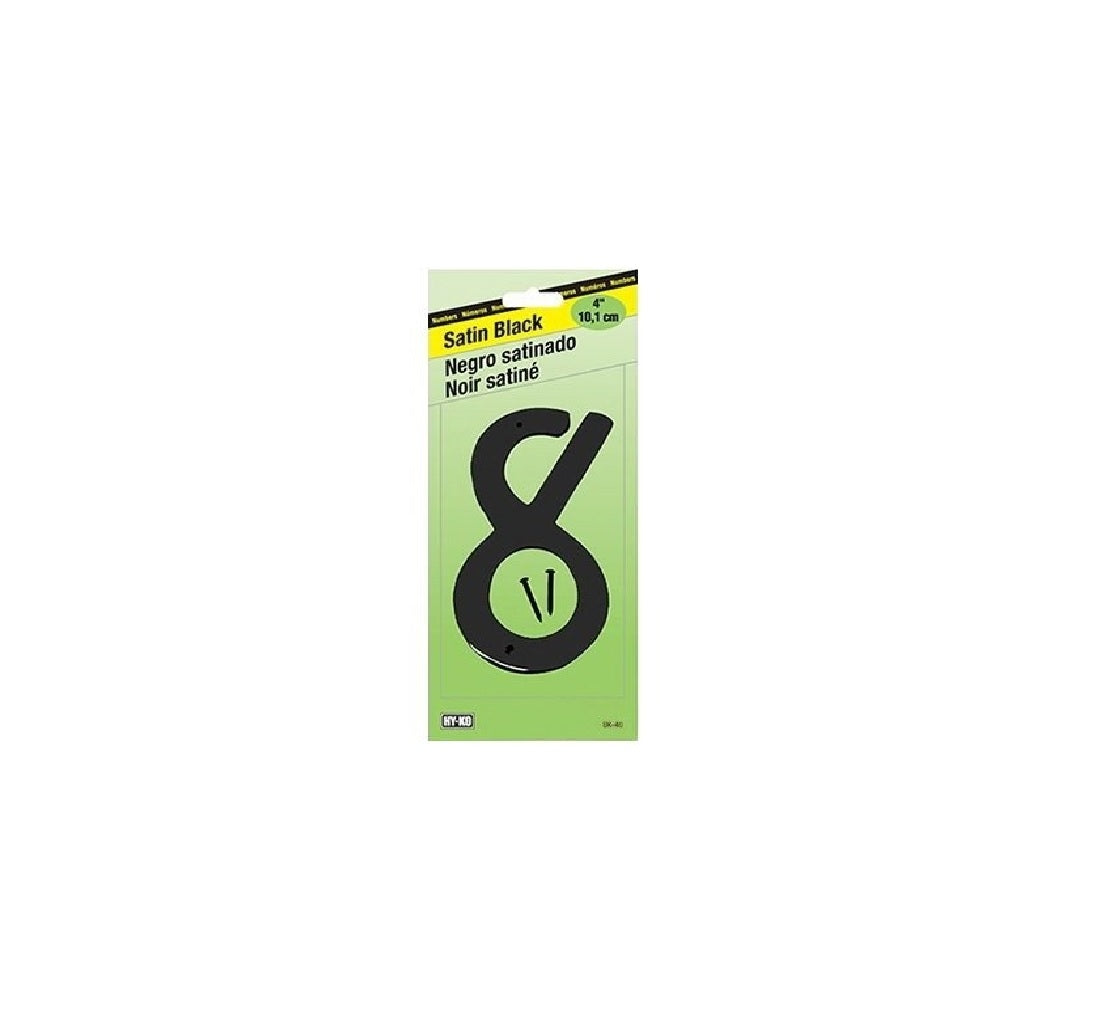 Hy-Ko BK-40/8 House Number, Black, Character 8