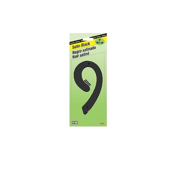 Hy-Ko BK-40/9 House Number, Black, Character 9