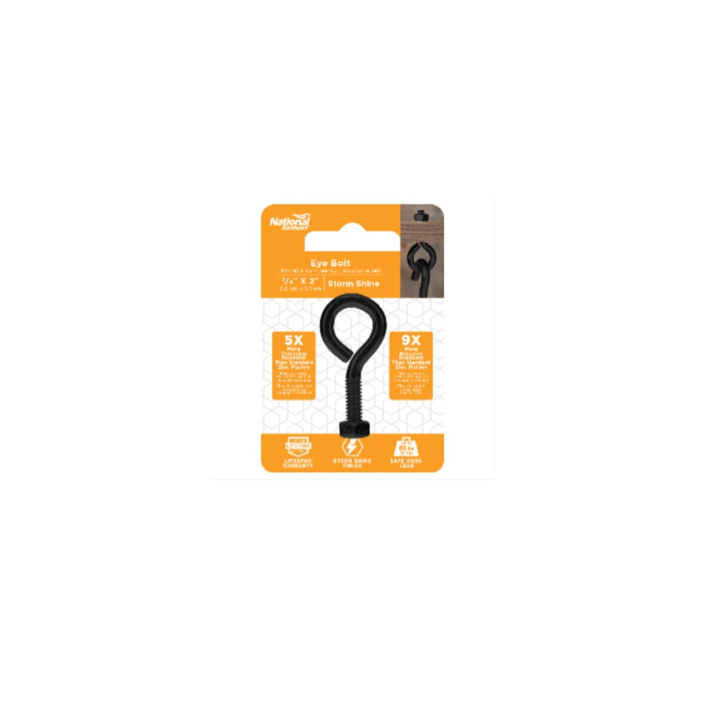 National Hardware N820-095 Eye Bolt With Nut, 1/4 Inch x 2 Inch, Steel