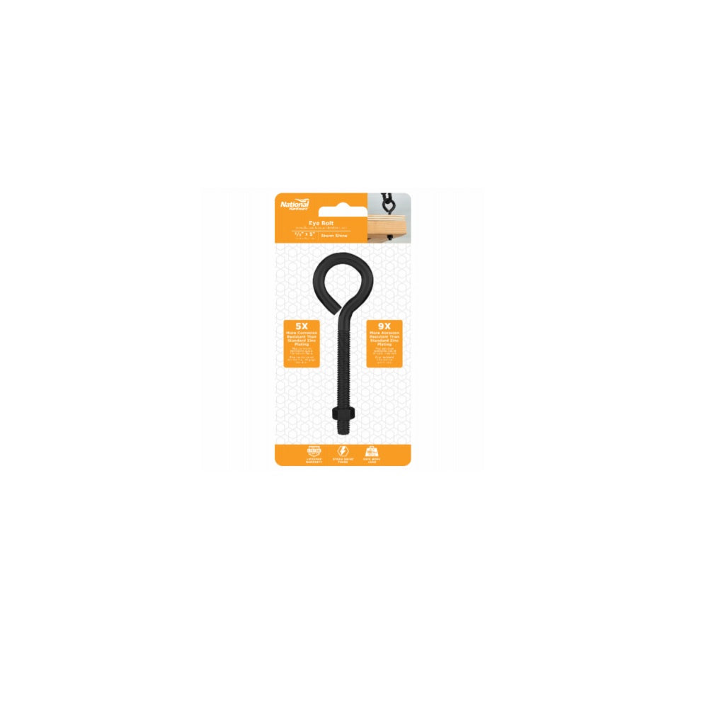 National Hardware N820-098 Eye Bolt With Nut, 3/8 Inch x 5 Inch, Steel