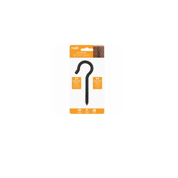 National Hardware N820-107 Ceiling Hook, 4-15/16 Inch, Black
