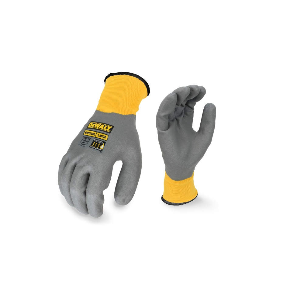 DeWalt DPG35L Water-Resistant Breathable Work Glove, Large, Gray