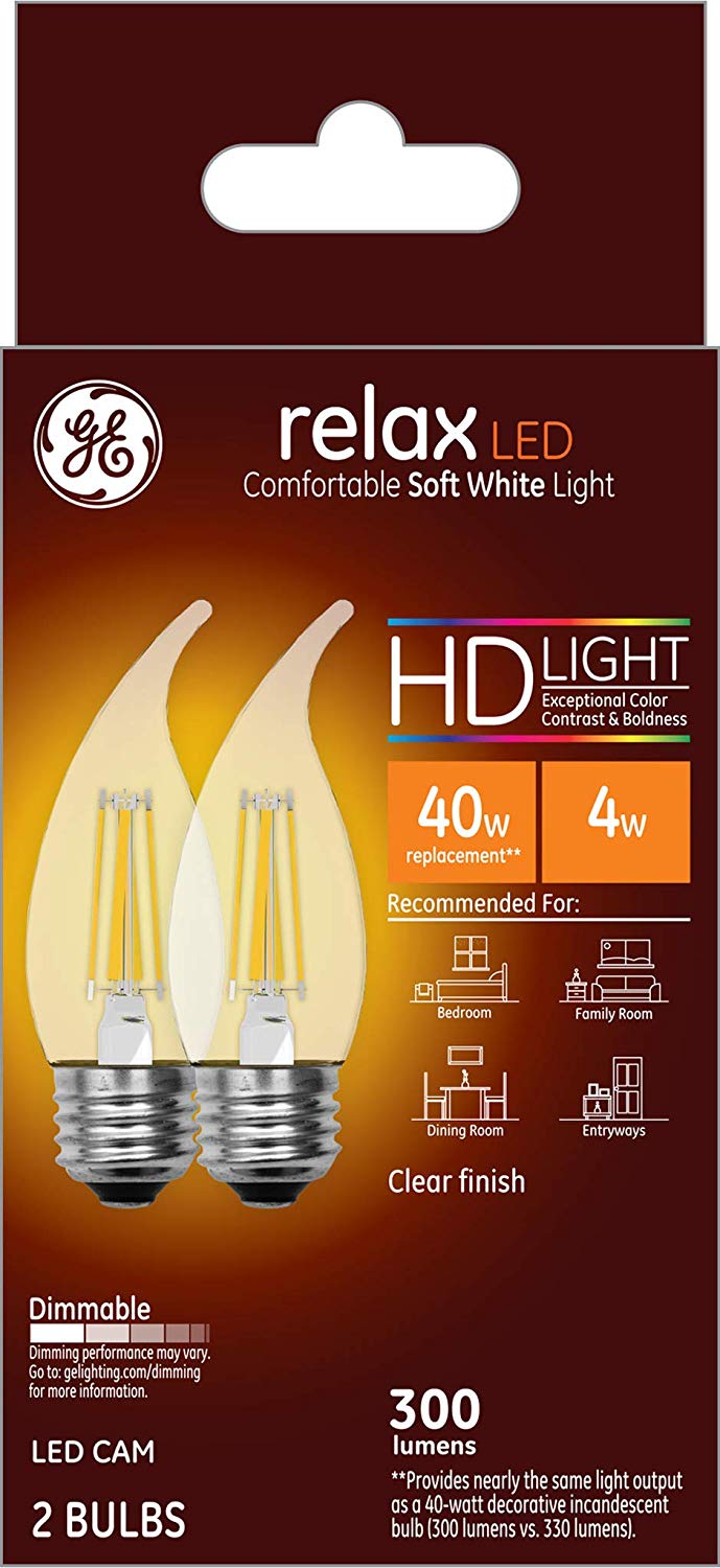 GE 31480 Relax HD LED Light Bulb, 4 Watt