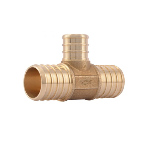 Sharkbite UC416LFA Lead Free Barb Reducing Tee, 1 Inch X 3/4 Inch, Brass