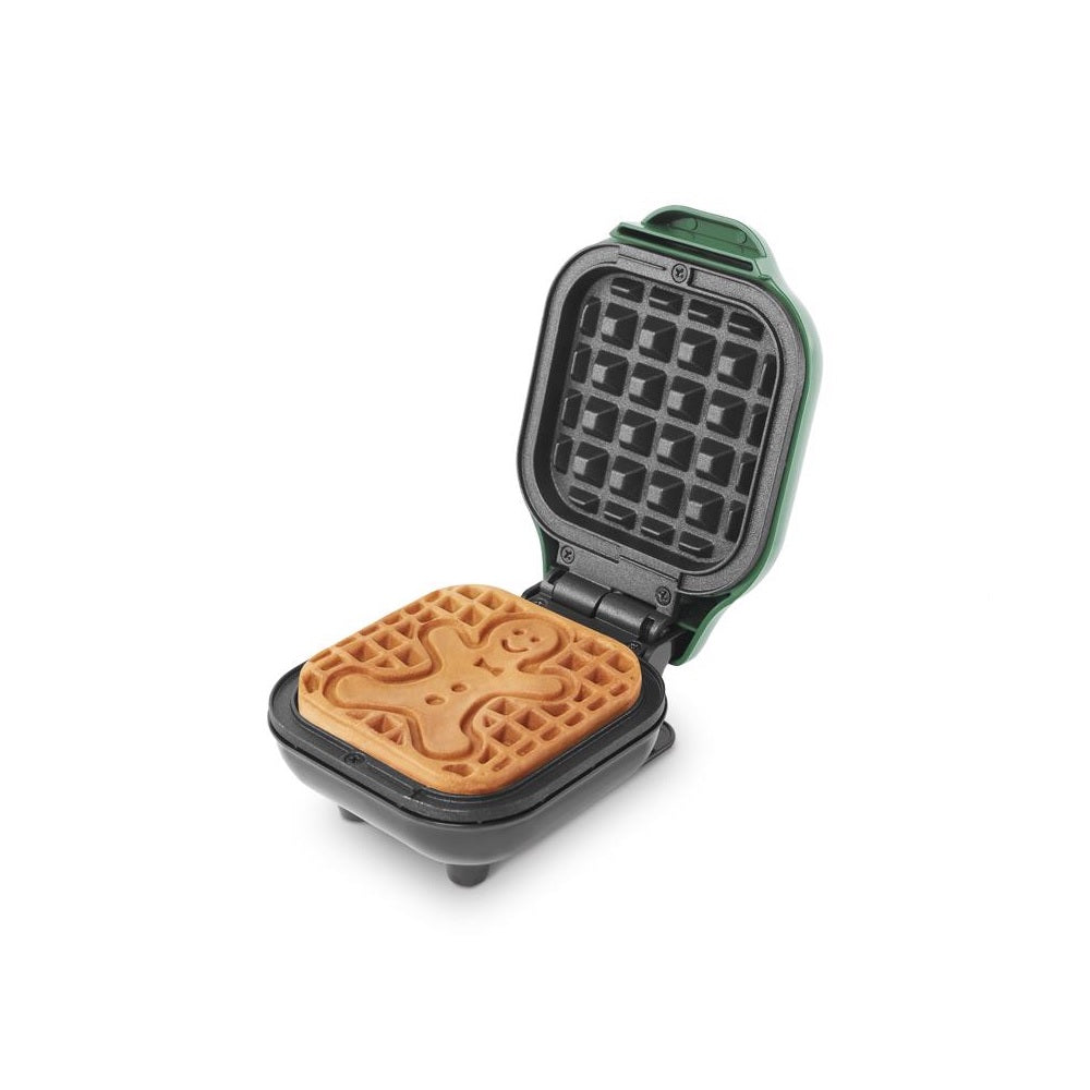 Rise by Dash RMWG001GBEG06 Gingerbread Mini Waffle Maker, Green