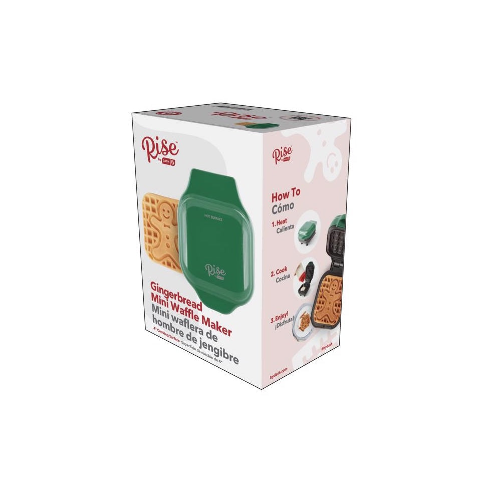 Rise by Dash RMWG001GBEG06 Gingerbread Mini Waffle Maker, Green Toolbox Supply