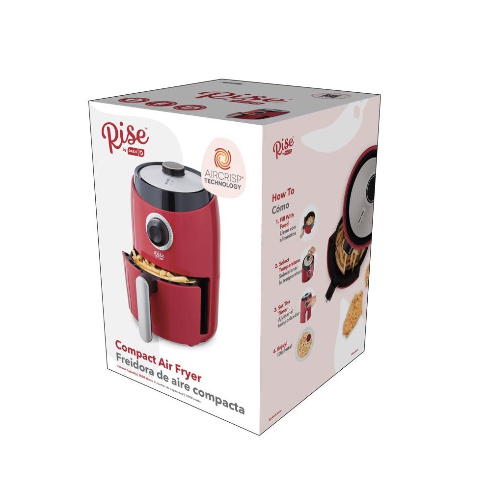 Rise by Dash RCAF160GBRR02 Compact Air Fryer, Red, 2 Quart