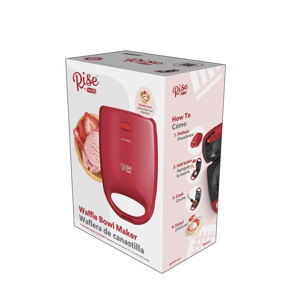 Rise by Dash RWBM001GBRR08 Waffle Bowl Maker, Red