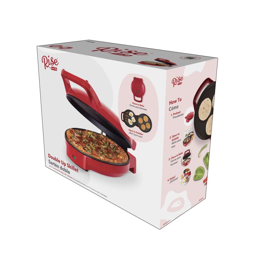 Rise by Dash RDUS120GBRR02 Double Up Skillet, Red