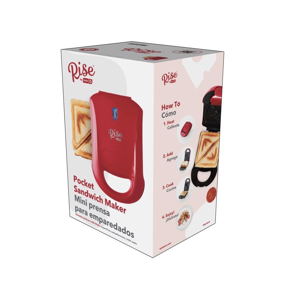 Rise by Dash RPM100GBRR06 Pocket Sandwich Maker, Red – Toolbox Supply