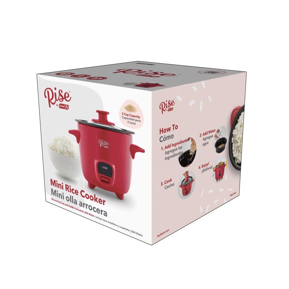 Rise by Dash RRCM100GBRR04 2 cups Rice Cooker, Red