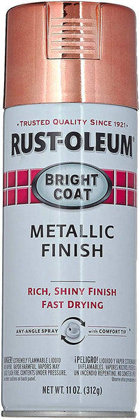 Rust-Oluem 331255 Bright Coat Rose Metallic Spray Paint, 11 Oz