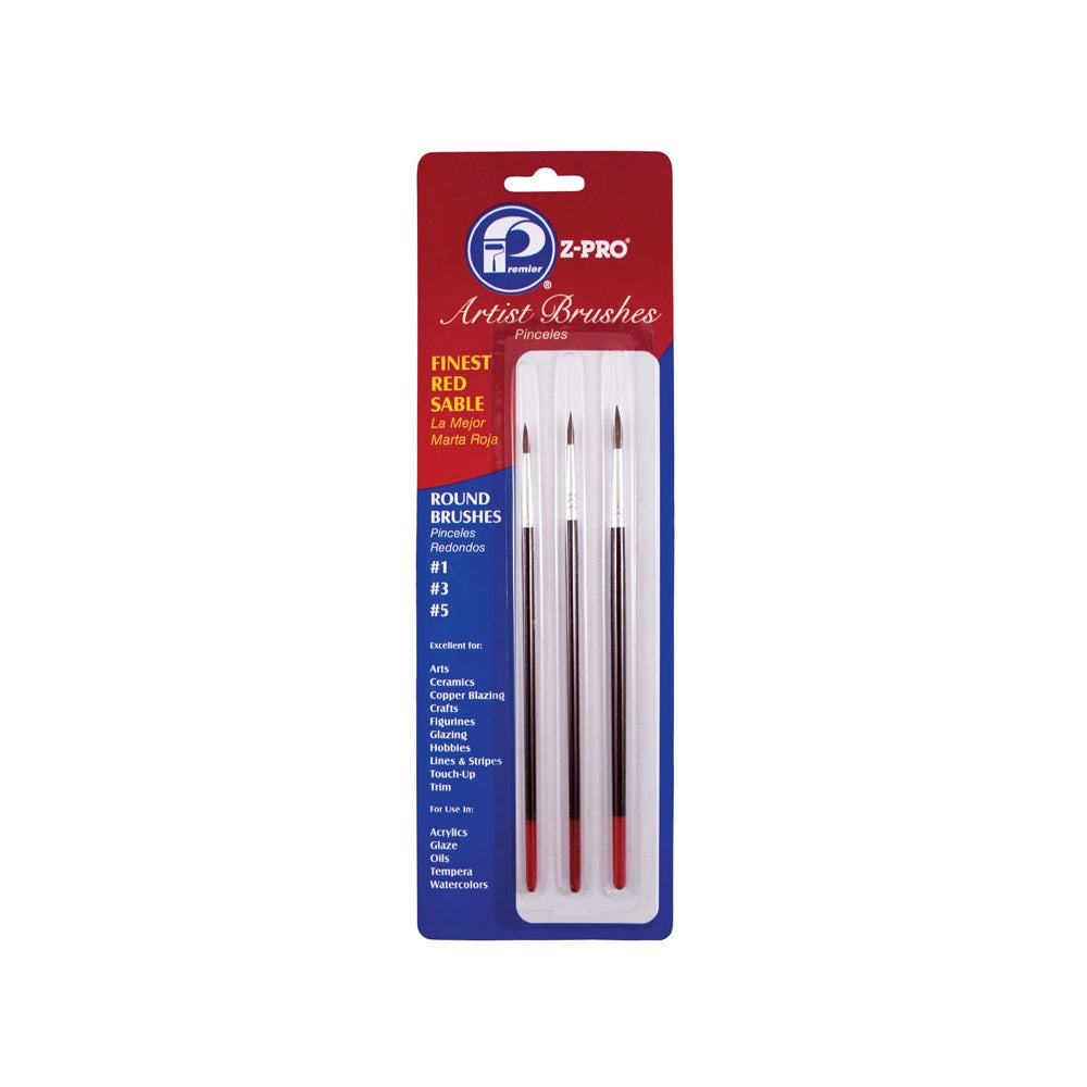 Premier AR10103 Round Artist Paint Brush Set, 3 Piece