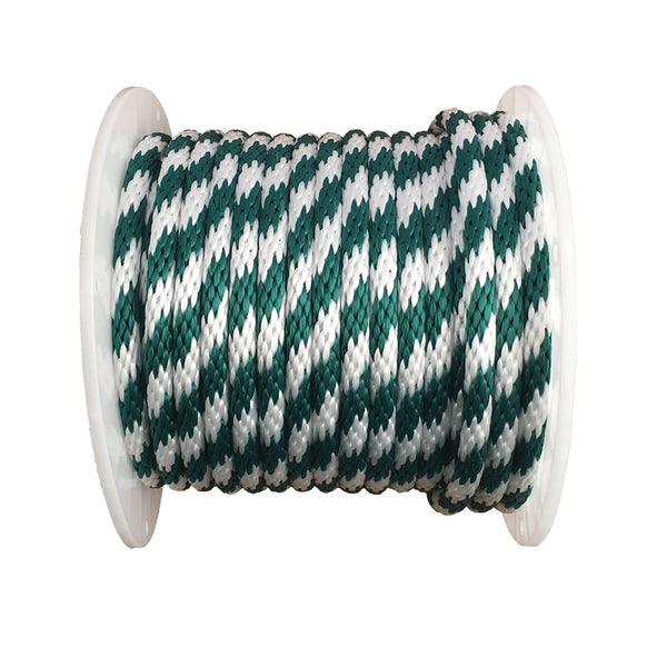Koch 5162045 Solid Braided Derby Rope, Green/White