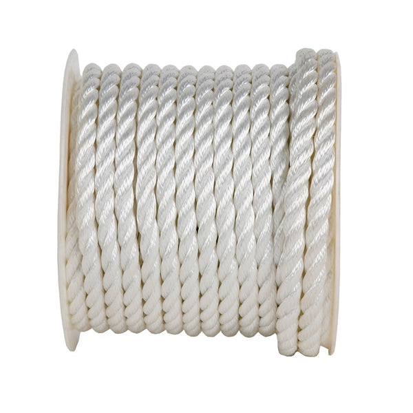 Wellington 5212045 Twisted Nylon Rope, White, 5/8 inch xx 140 feet
