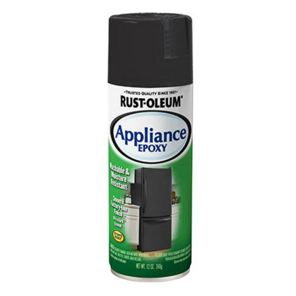 Rust-Oleum 330146 Appliance Epoxy Gloss Spray Paint, Black, 12 Oz