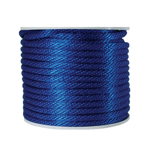Koch 5082045 Solid Braided Poly Derby Rope, Blue, 5/8 inch x 140 feet